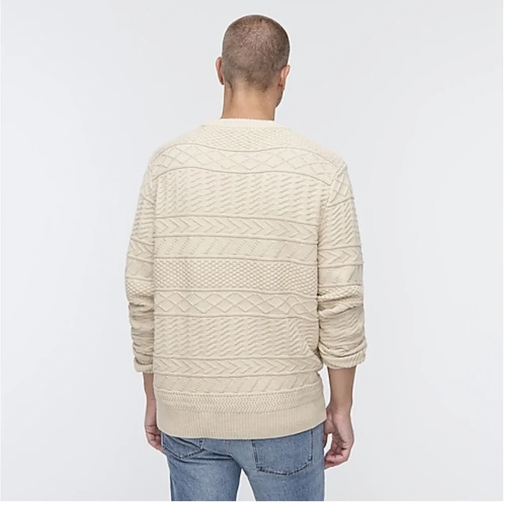 J. Crew Men’s Guernsey Knit Cotton Sweater - Picture 4 of 4